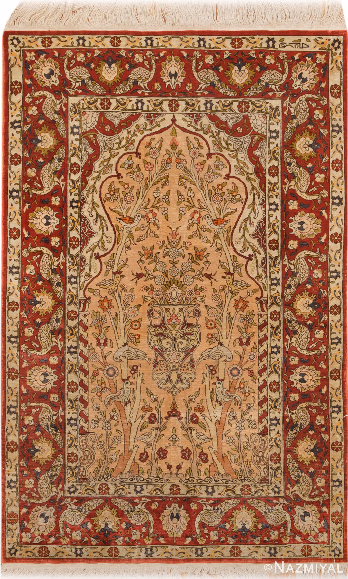 Vintage Turkish Hereke Silk Rug 74491 by Nazmiyal Collection