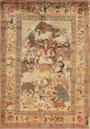 Antique Silk Persian Kerman Rug 49027 by Nazmiyal Collection