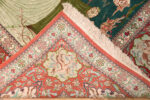 Back of Vintage Persian Qum Silk Hunting Rug Back of Vintage Persian Qum Silk Hunting Rug 74487 by Nazmiyal Collection