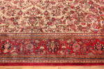 Border of Antique Silk Persian Kashan Rug 74450 by Nazmiyal Collection