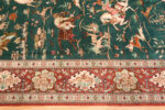 Border of Vintage Persian Qum Silk Hunting Rug Border of Vintage Persian Qum Silk Hunting Rug 74487 by Nazmiyal Collection