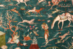 Campfire Detail on Vintage Persian Qum Silk Hunting Rug Campfire Detail on Vintage Persian Qum Silk Hunting Rug 74487 by Nazmiyal Collection