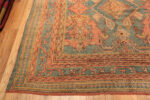 Corner of Antique Turkish Oushak Rug Corner of Antique Turkish Oushak Rug 74476 by Nazmiyal Collection