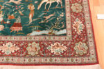 Corner Detail of Vintage Persian Qum Silk Hunting Rug Corner Detail of Vintage Persian Qum Silk Hunting Rug 74487 by Nazmiyal Collection