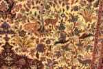 Deer Feature on Vintage Persian Tabriz Silk and Wool Rug 74456 by Nazmiyal Collection