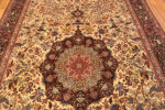 Floor View of Vintage Persian Tabriz Silk and Wool Rug 74456 by Nazmiyal Collection