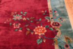 Floral Detail on Border of Antique Chinese Art Deco Rug 74484 by Nazmiyal Collection