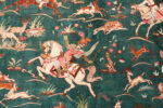 Horse Archer Detail on Vintage Persian Qum Silk Hunting Rug Horse Archer Detail on Vintage Persian Qum Silk Hunting Rug 74487 by Nazmiyal Collection