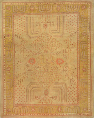 Large Antique Turkish Oushak Rug 74440 by Nazmiyal Collection