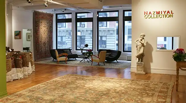 Interior of the Nazmiyal Collection Manhattan rug gallery