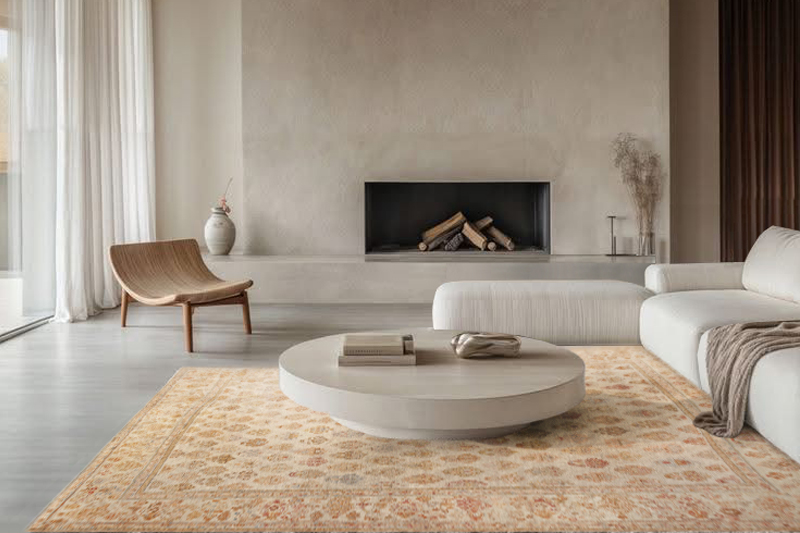 Color and Rugs | Oushak Rug 73629 by Nazmiyal Collection in Minimalist Interior
