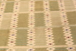 Pattern on Green Gridded Modern Swedish-Style Kilim Rug Pattern on Green Gridded Modern Swedish-Style Kilim Rug 74393 by Nazmiyal Collection
