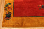 Plant Pot on Corner of Antique Chinese Art Deco Rug 74483 by Nazmiyal Collection