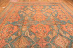Top of Antique Turkish Oushak Rug Top of Antique Turkish Oushak Rug 74476 by Nazmiyal Collection
