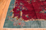 Vase on Corner of Antique Chinese Art Deco Rug 74484 by Nazmiyal Collection