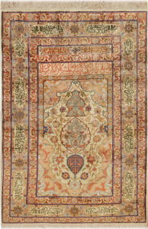 Vintage Turkish Hereke Silk Rug 74490 by Nazmiyal Collection