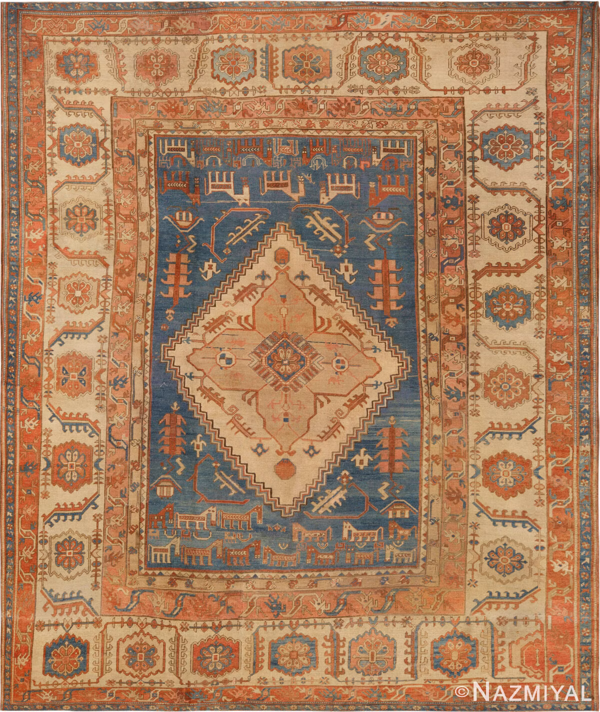 Antique Persian Bakshaish Rug 74438 by Nazmiyal Collection