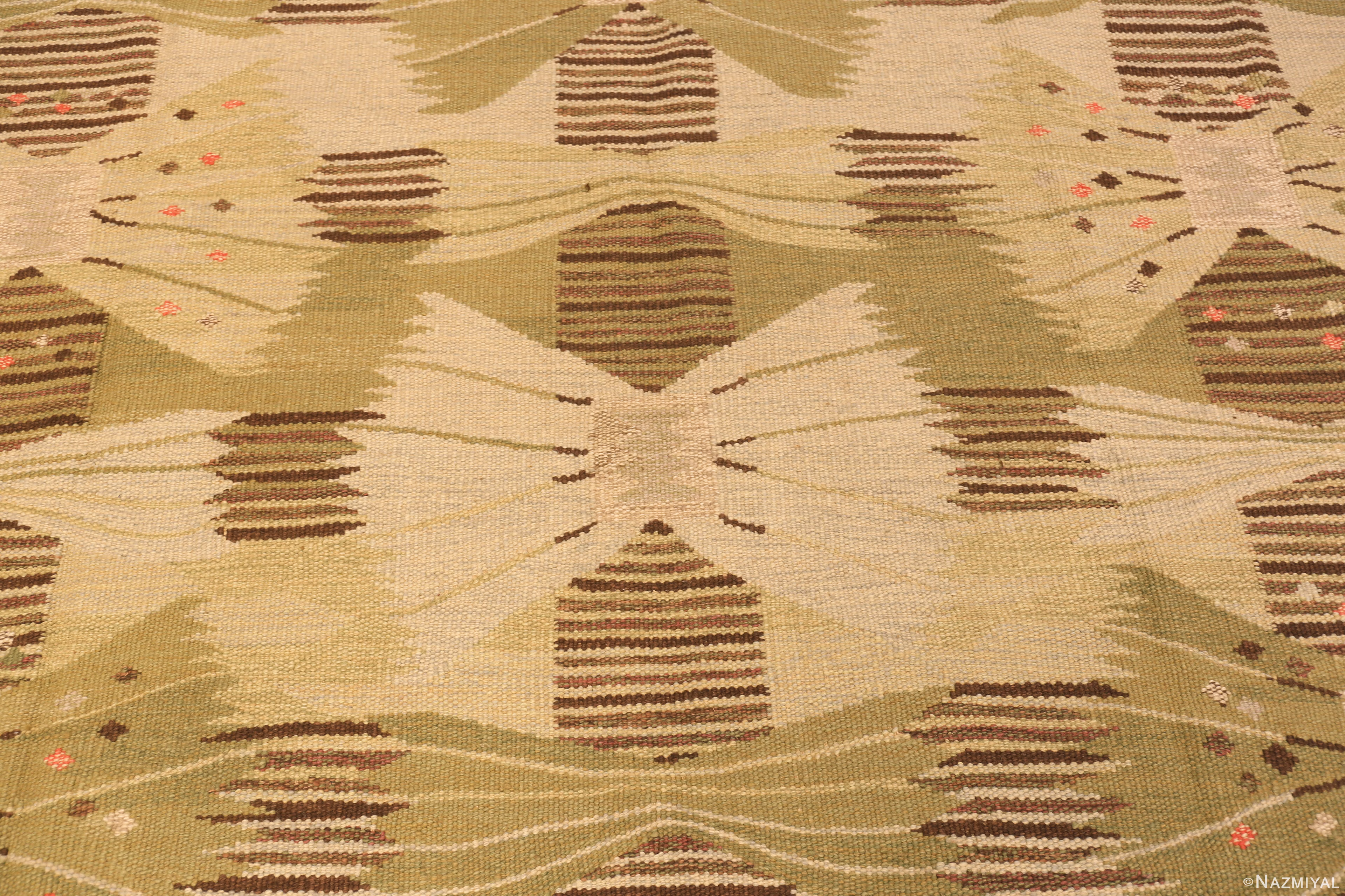 Detail on Modern Swedish Style Kilim Rug 74396 by Nazmiyal Collection