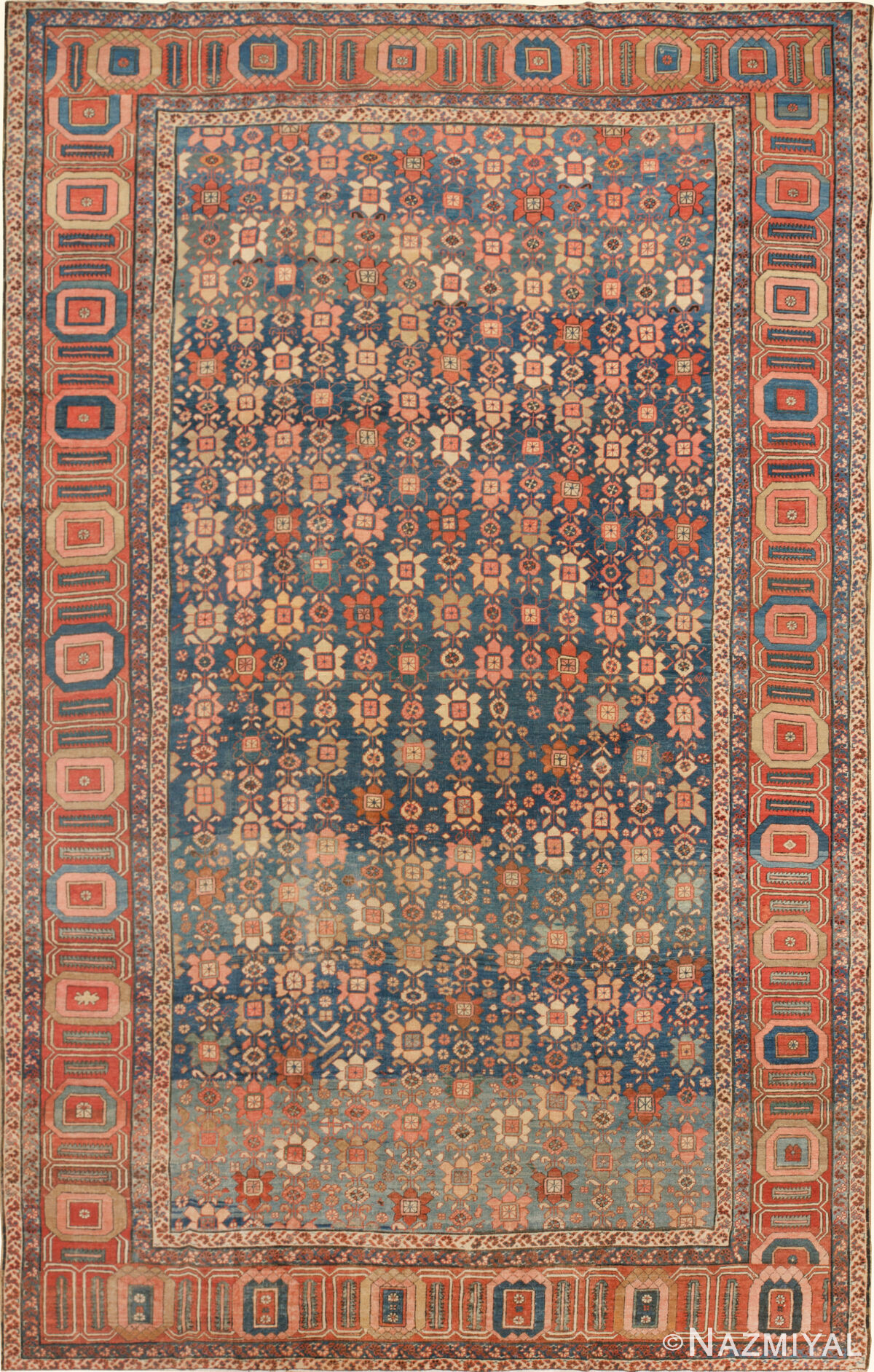Large Antique Persian Bakshaish Rug 74488 by Nazmiyal Collection